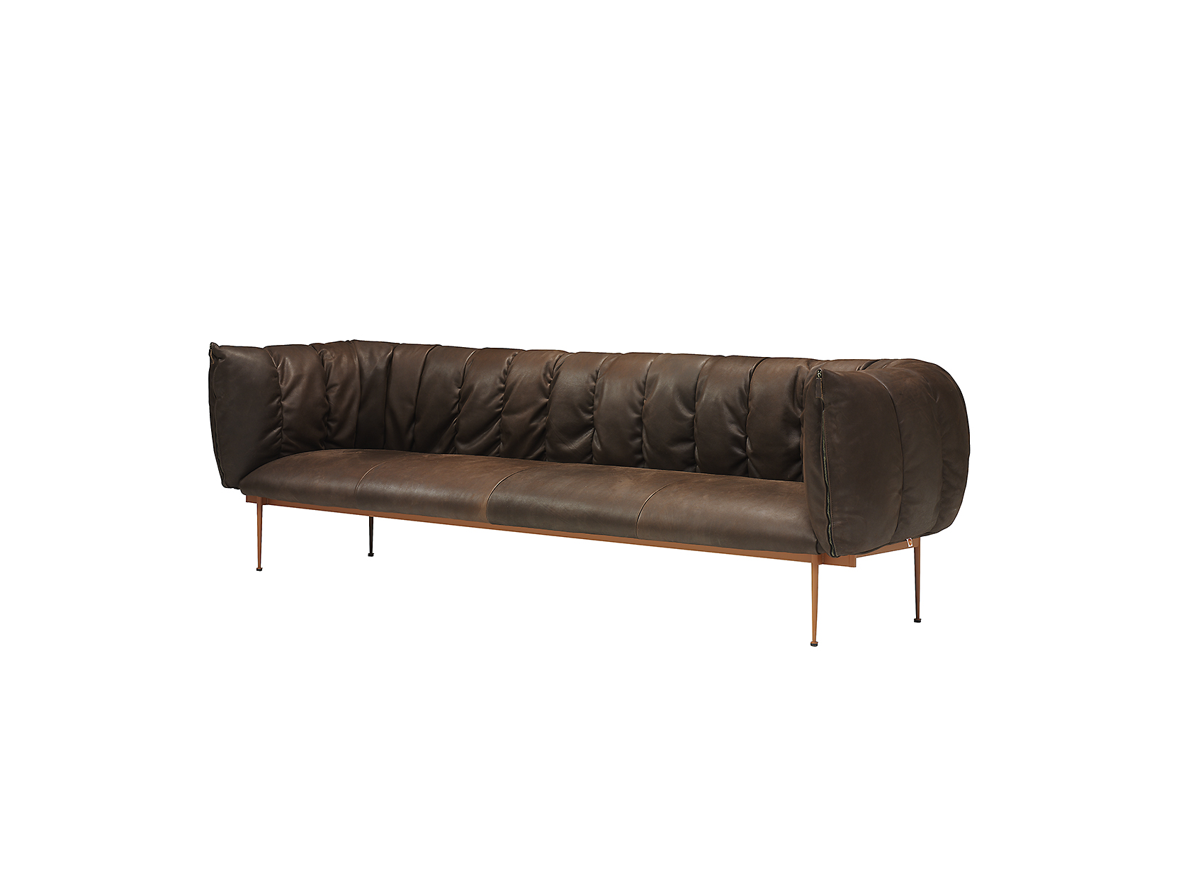Puffer Sofa 4 Seats (273Cm) Sadie Chocolat RAL 8004 Frame Pers LR